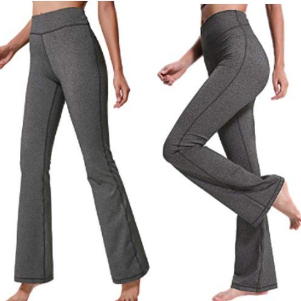 Set Of 2 MOCOLY & Chin Fun Women's Bootleg Leggings Burgundy/Gray Medium NWT - Picture 3 of 16